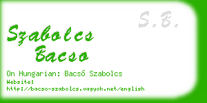 szabolcs bacso business card