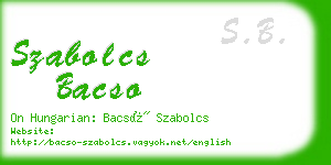 szabolcs bacso business card